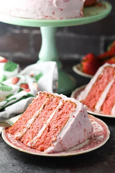 strawberry-cake-with-cream-cheese-frosting-the image