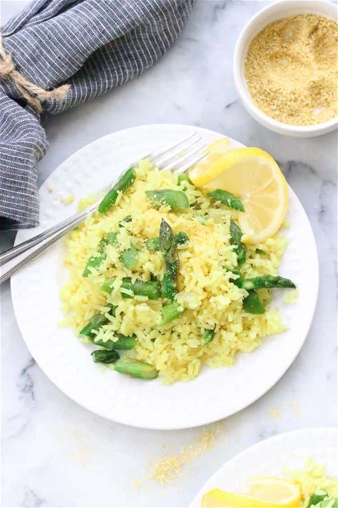 easy-lemon-rice-with-fresh-asparagus-vegan-blueberry image