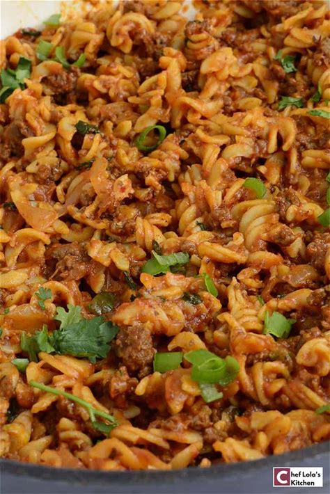 easy-one-pot-ground-beef-pasta-chef-lolas-kitchen image