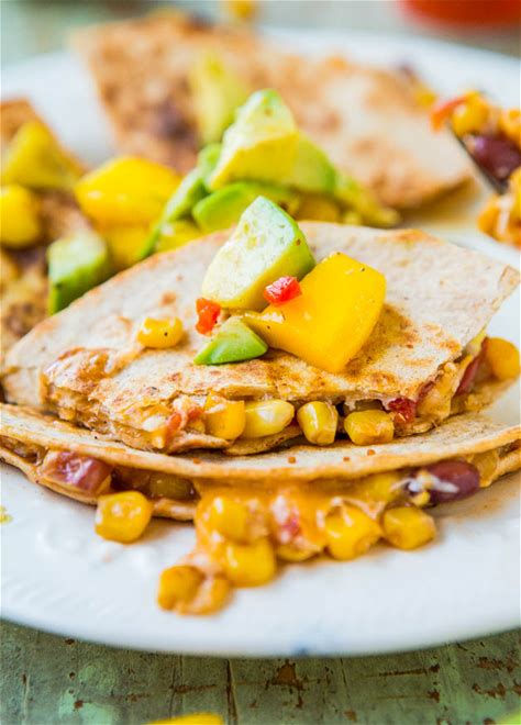 lightened-up-corn-and-bean-quesadillas-with-avocado image