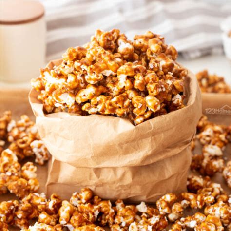 easy-homemade-oven-baked-carmel-popcorn image