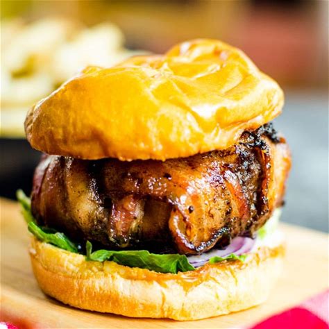 cheese-stuffed-bacon-wrapped-burger-recipe-food image