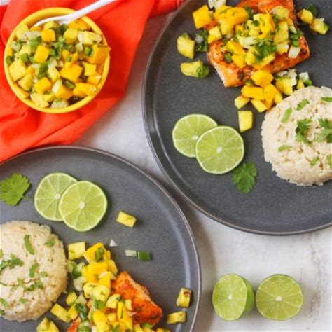 easy-cod-with-pineapple-mango-salsa-and-coconut-rice image