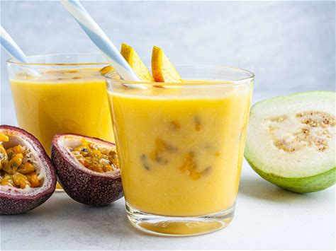 tropical-guava-mango-smoothie-recipe-foodaciously image