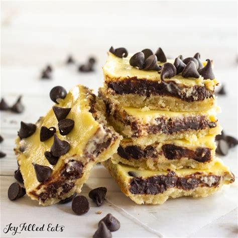 keto-chocolate-chip-cheesecake-bars-recipe-joy image