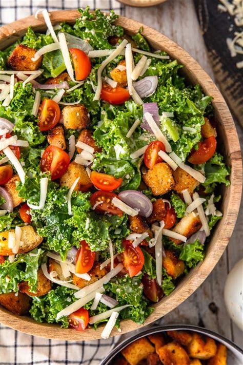 kale-caesar-salad-recipe-easy-side-salad-the image