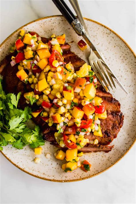 grilled-flank-steak-with-corn-and-peach-salsa-lenas image