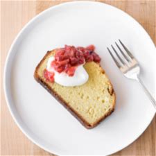 pound-cake-with-roasted-strawberry-fennel-compote image