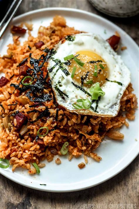 kimchi-fried-rice-with-spam-pups-with-chopsticks image
