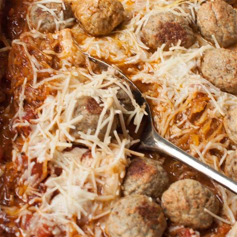 spaghetti-squash-casserole-with-meatballs-two-pink image