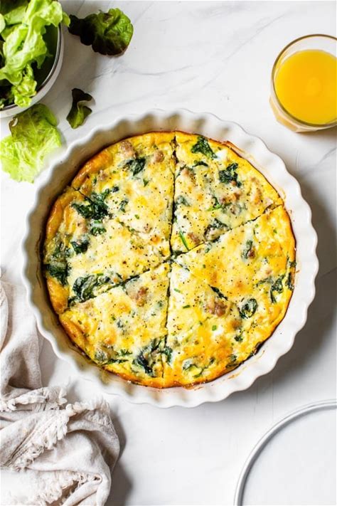 crustless-sausage-and-spinach-quiche image