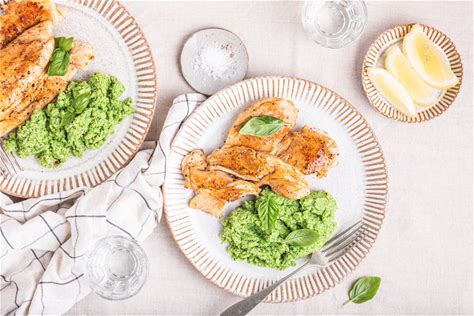 skillet-chicken-breast-with-broccoli-mash-easy image