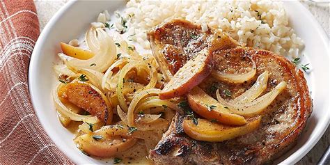 seared-pork-chops-with-apples-and-onion-eatingwell image