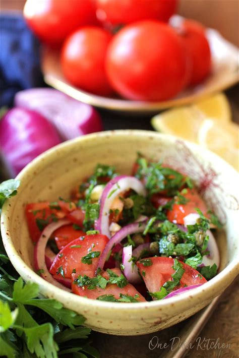 fresh-tomato-salad-recipe-single-serving-one-dish image