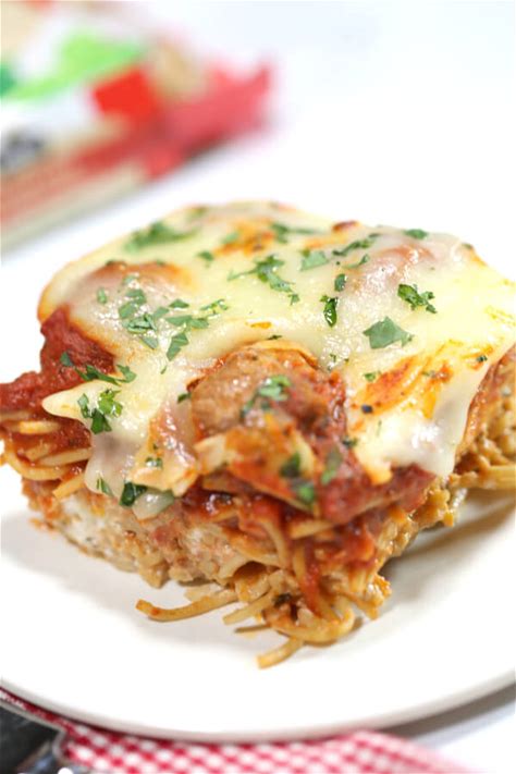 spaghetti-casserole-with-meatballs-easy-freezer-friendly image