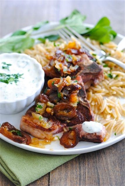 lamb-chops-orzo-with-apricot-chutney-foxes-love image