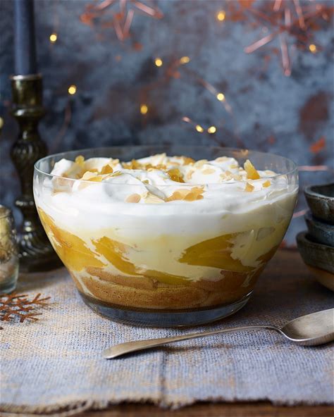 saffron-poached-pear-madeira-and-ginger-trifle image