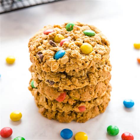 monster-cookies-peanut-butter-oatmeal-cookies image