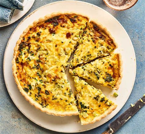 cheese-onion-quiche-recipe-bbc-good-food image