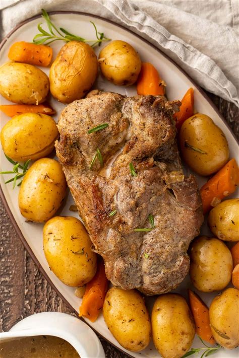 instant-pot-pork-roast-with-carrots-potatoes-and-gravy image