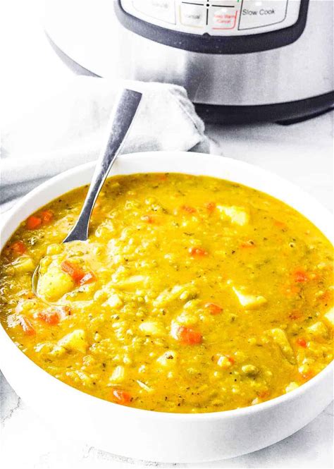instant-pot-vegan-split-pea-soup-recipe-healthier image