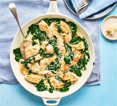 creamy-spinach-chicken-recipe-bbc-good-food image