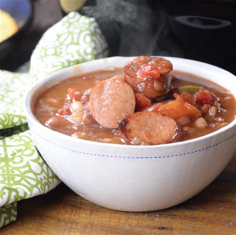 slow-cooker-cajun-sausage-and-bean-soup-hurst-beans image