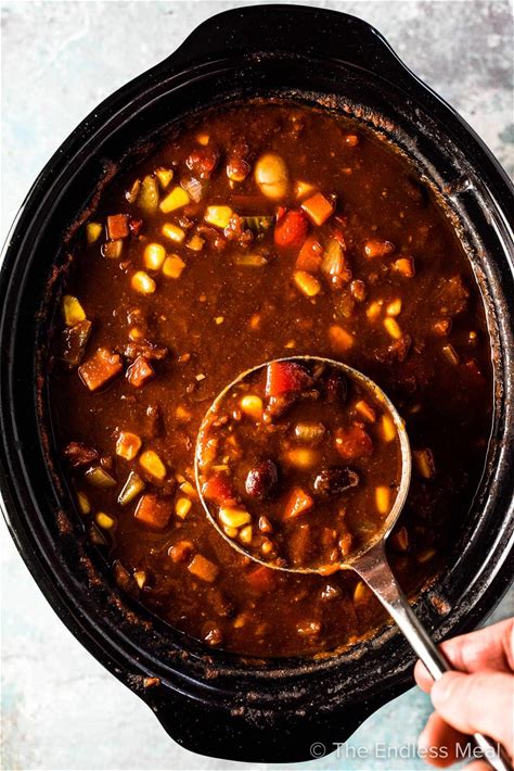 slow-cooker-vegetarian-chili-recipe-the-endless-meal image