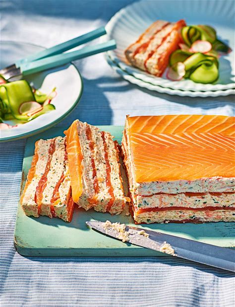 salmon-and-dill-terrine-with-cucumber-and-radish-salad image