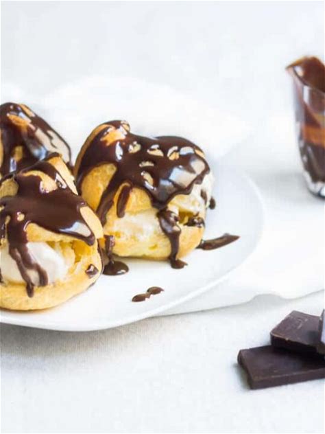 profiteroles-recipe-cream-puffs-with-chocolate-sauce image
