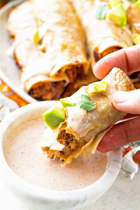 pulled-pork-taquitos-with-chipotle-ranch-dressing image