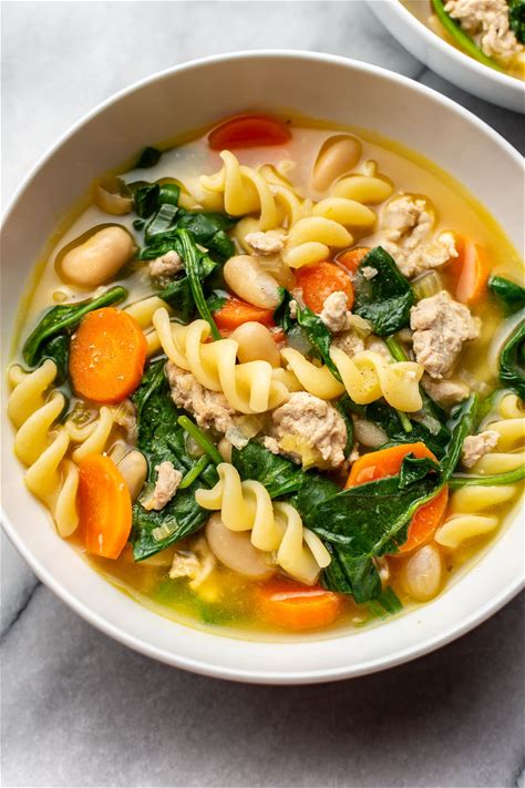 ground-turkey-soup-with-vegetables-and-pasta-salt image