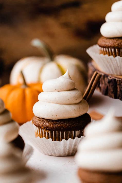 pumpkin-cupcakes-with-brown-butter-cream-cheese image