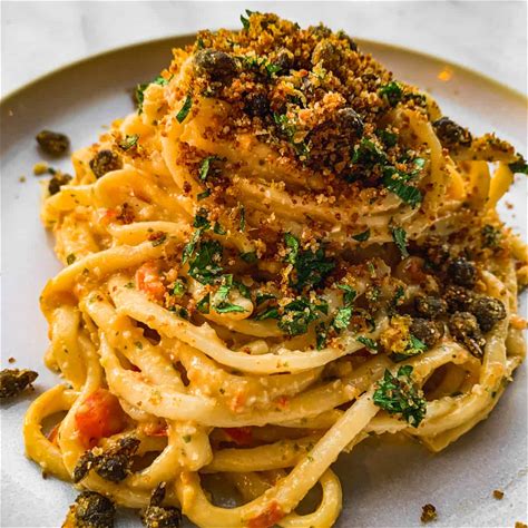 sicilian-pesto-pasta-with-fried-capers-urban-farm image