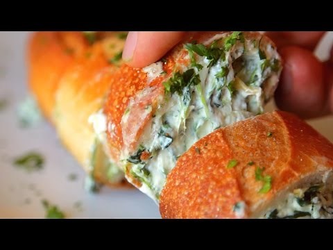 spinach-artichoke-stuffed-garlic-bread-youtube image