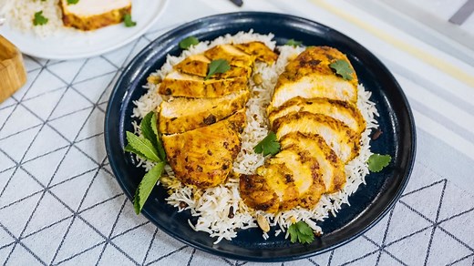 garlic-ginger-chicken-with-cilantro-and-mint-recipe-today image