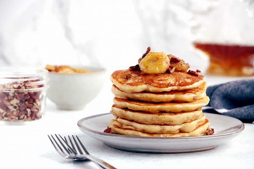easy-fluffy-banana-pancakes-dels-cooking-twist image
