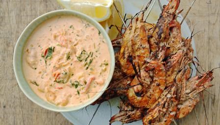 tandoori-king-prawns-with-butter-sauce-recipe-bbc-food image
