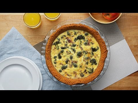 cheddar-crusted-bacon-broccoli-quiche-youtube image