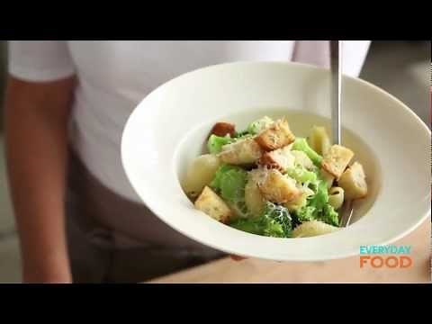 broccoli-pasta-with-parmesan-croutons-everyday-food image