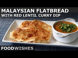 malaysian-flatbread-roti-canai-with-red-lentil-curry-dip image
