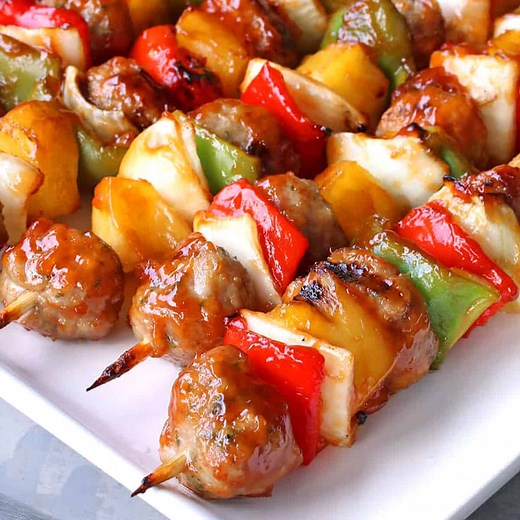 sweet-and-sour-meatball-kabobs-the-daring-gourmet image