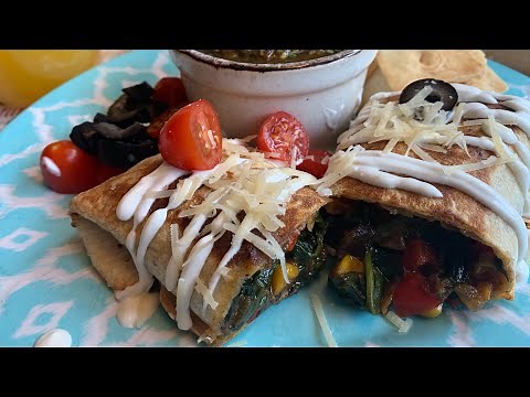 spinach-mushroom-chimichanga-baked-mexican image