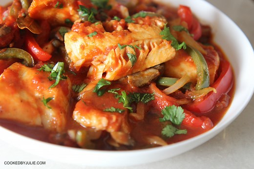 skillet-cod-with-tomatoes-onions-peppers-cooked-by-julie image