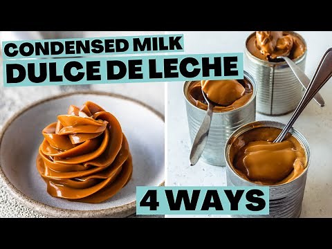 how-to-make-sweetened-condensed-milk-dulce-de-leche-4-ways image