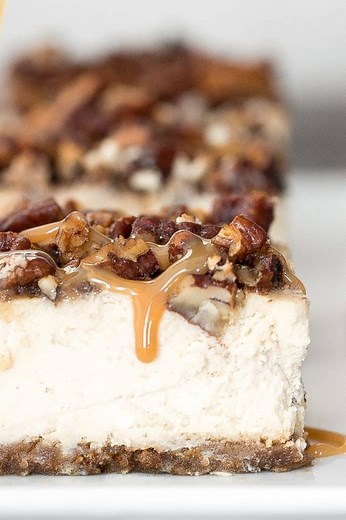 caramel-pecan-pie-cheesecake-bars-ahead-of-thyme image