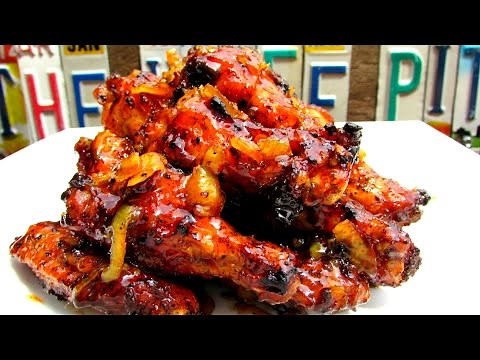 orange-marmalade-sriracha-wings-grilled-chicken-wing image