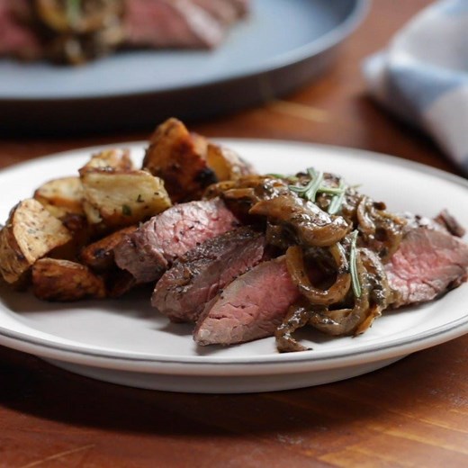 flank-steak-with-mustardy-onions-and-rosemary image