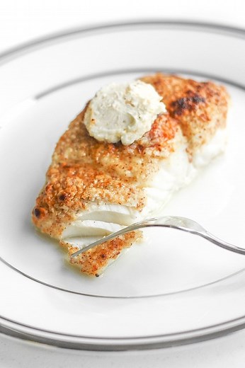 almond-crusted-halibut-with-lemon-garlic-butter image