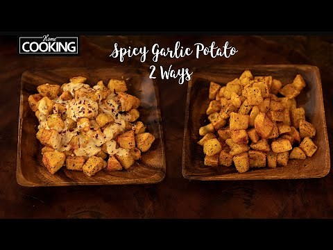 spicy-garlic-potato-aloo-fry-fried-potatoes-cheese image